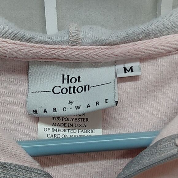 Hot Cotton By Marc-Ware Pink and Gray Fleece Jacket W/ Hood - Picture 6 of 15